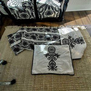 Opalhouse Black Mallorca Chenille Throw and Matching Pillow Shams